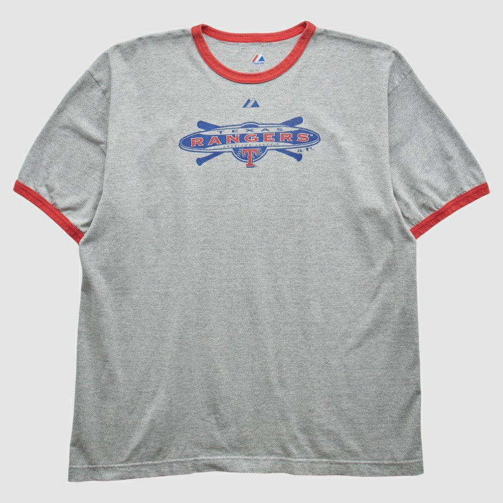 Texas Rangers Majestic 2010 T-Shirt Heather Gray Vintage