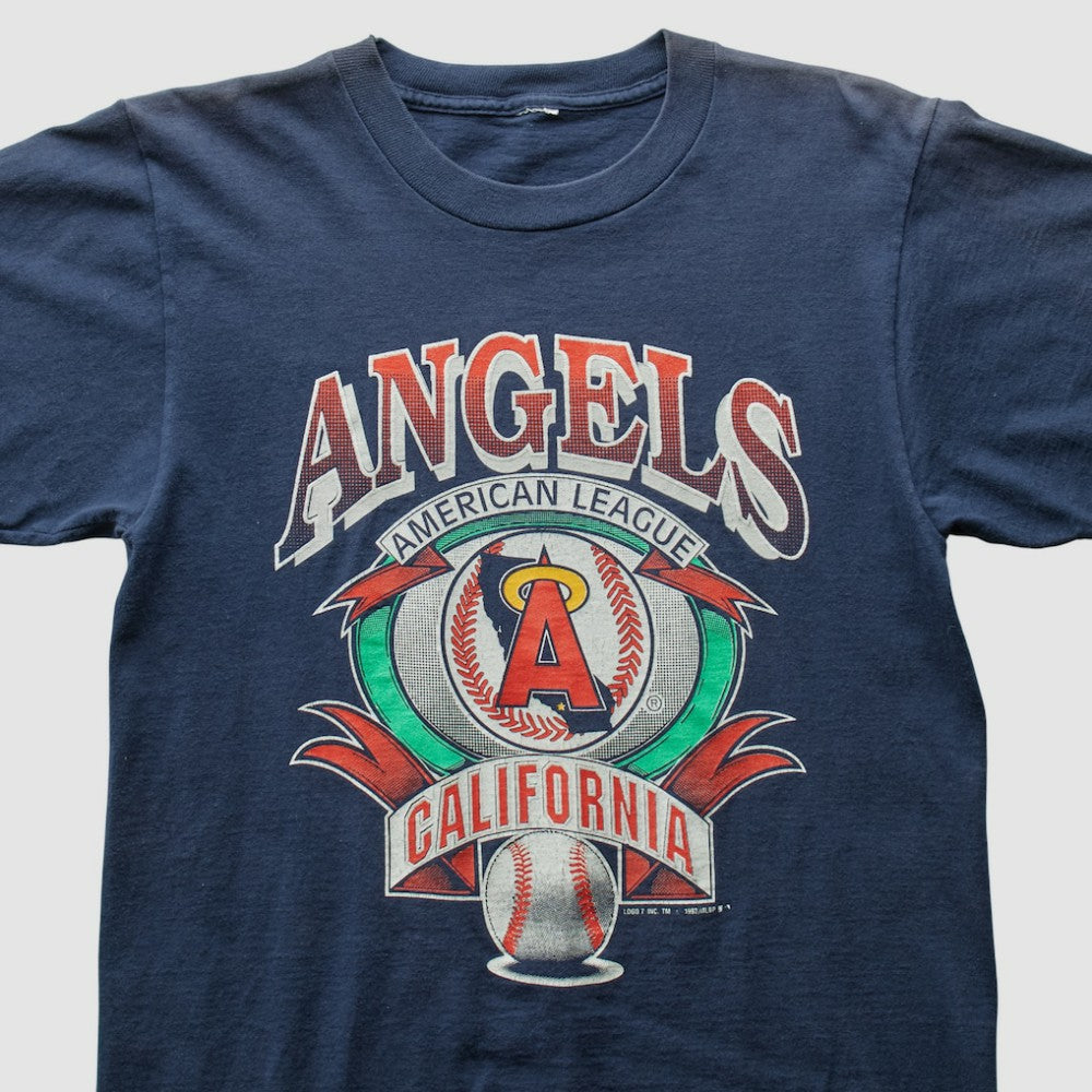 Los Angeles Angels Logo 7 1992 T-Shirt Navy Vintage