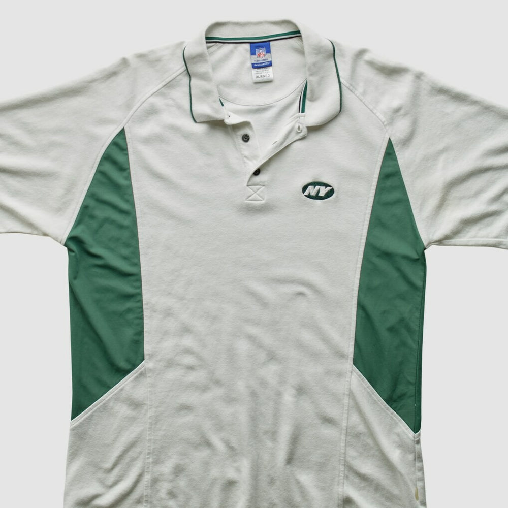 New York Jets Reebok 2000s Polo - 3 Buttons T-Shirt - White Vintage cheap