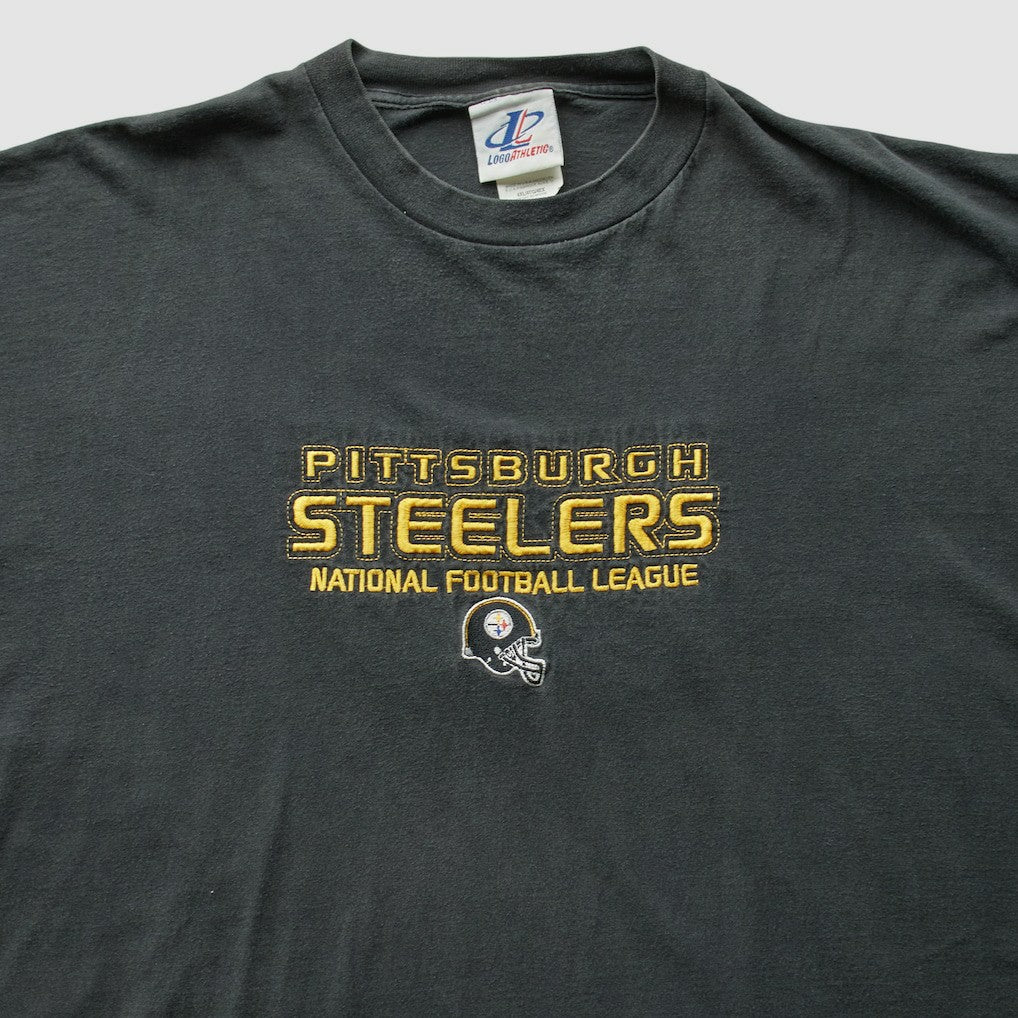 Pittsburgh Steelers Logo Athletic 2000s T-Shirt - Black Vintage discount