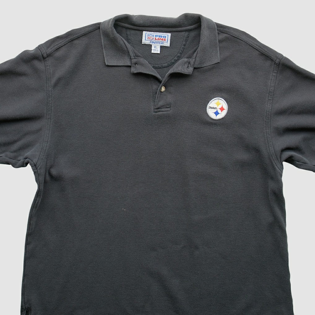 Pittsburgh Steelers Starter 90s Polo - Black Vintage cheap