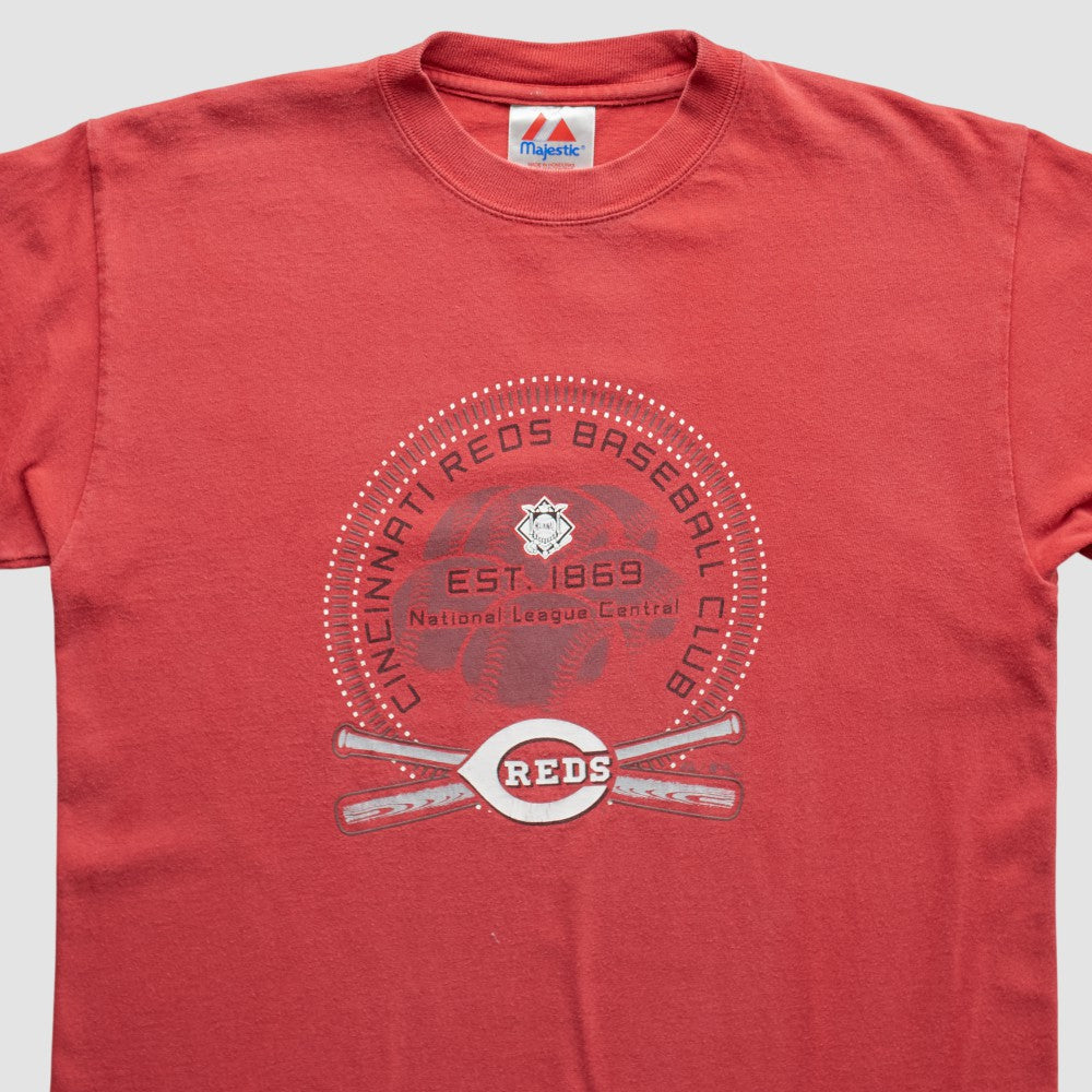 Cincinnati Reds Majestic 2000s T-Shirt Red Vintage