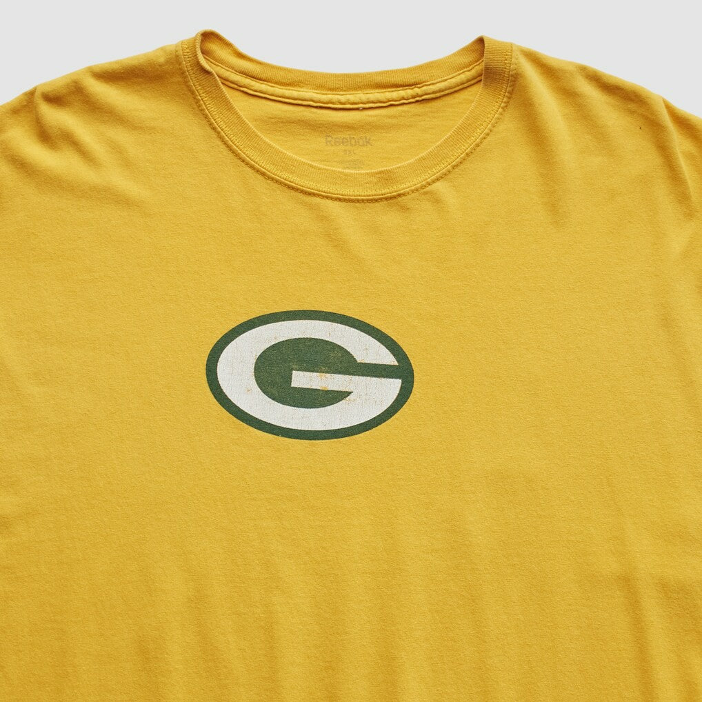 Green Bay Packers Reebok 2000s T-Shirt - Yellow Vintage for sale