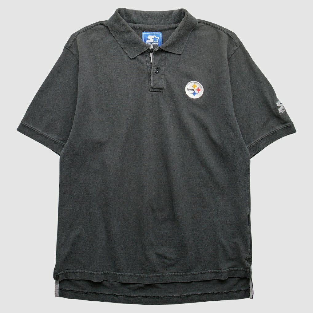Pittsburgh Steelers Starter 2000s Polo - Black Vintage discount