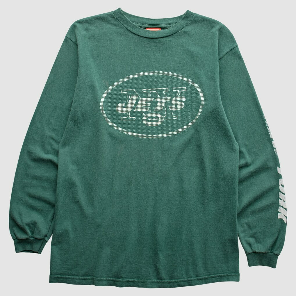 New York Jets NFL 2000s Long Sleeve T-Shirt - Green Vintage cheap