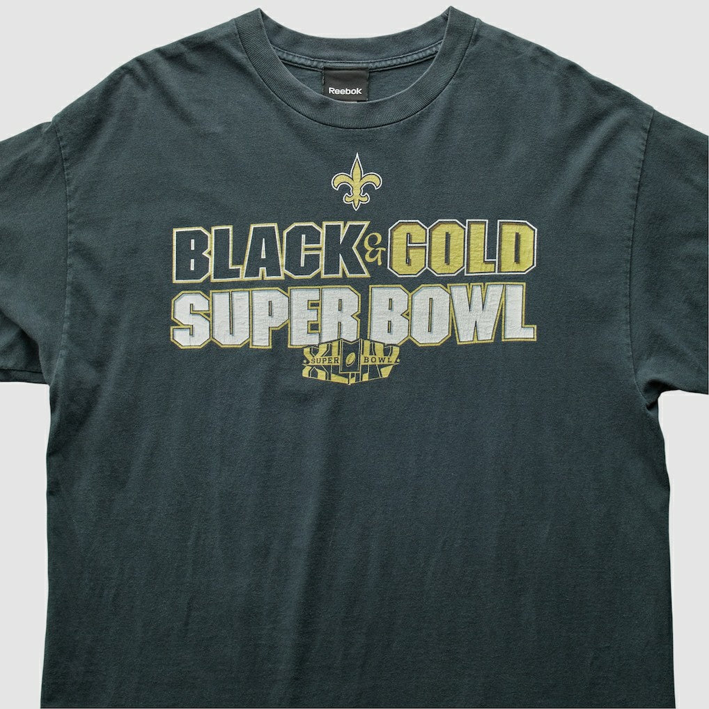 New Orleans Saints Reebok 2009 T-Shirt - Black Vintage on sale