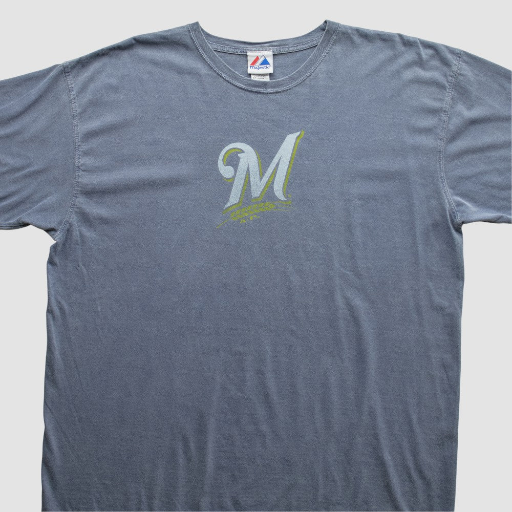Milwaukee Brewers Majestic 2000s T-Shirt Blue Vintage