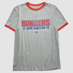 Texas Rangers Majestic 2010 T-Shirt Heather Gray Vintage