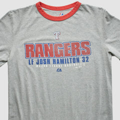 Texas Rangers Majestic 2010 T-Shirt Heather Gray Vintage