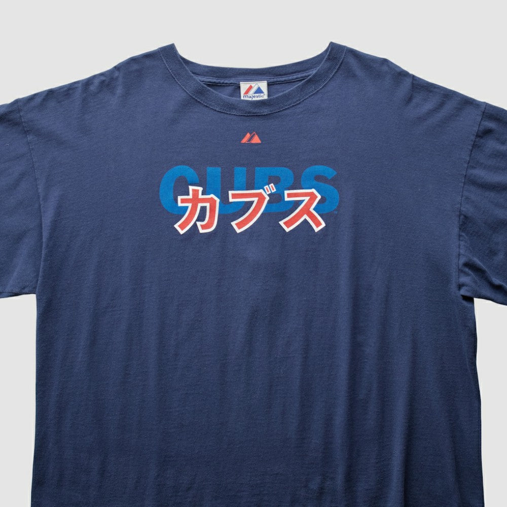 Chicago Cubs Majestic 2000s T-Shirt Navy Vintage