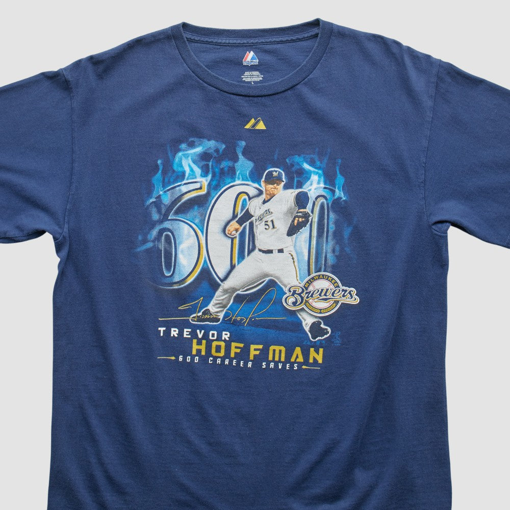 Milwaukee Brewers Majestic 2010 T-Shirt Blue Vintage