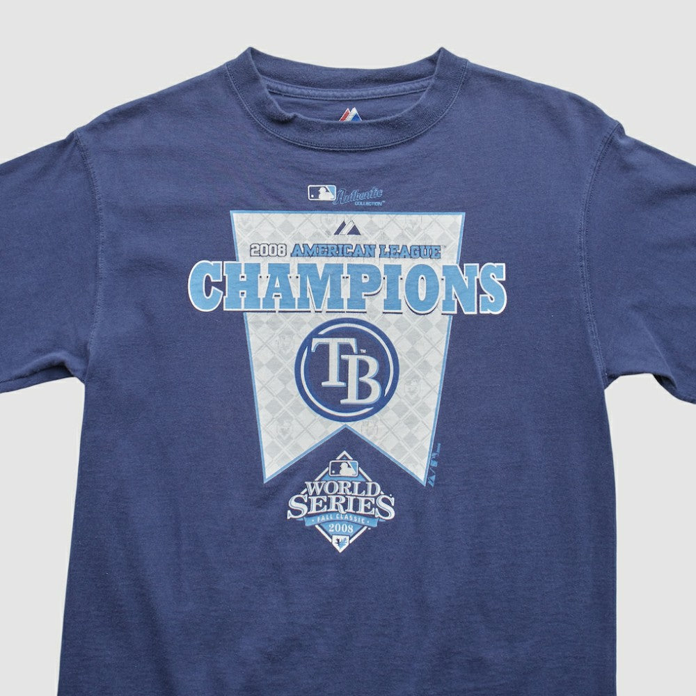 Tampa Bay Rays Majestic 2008 T-Shirt Blue Vintage