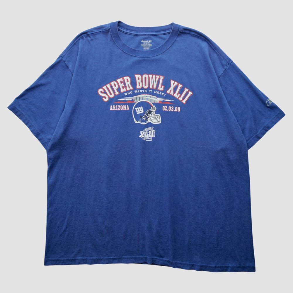 New York Giants Reebok 2008 T-Shirt - Blue Vintage on sale