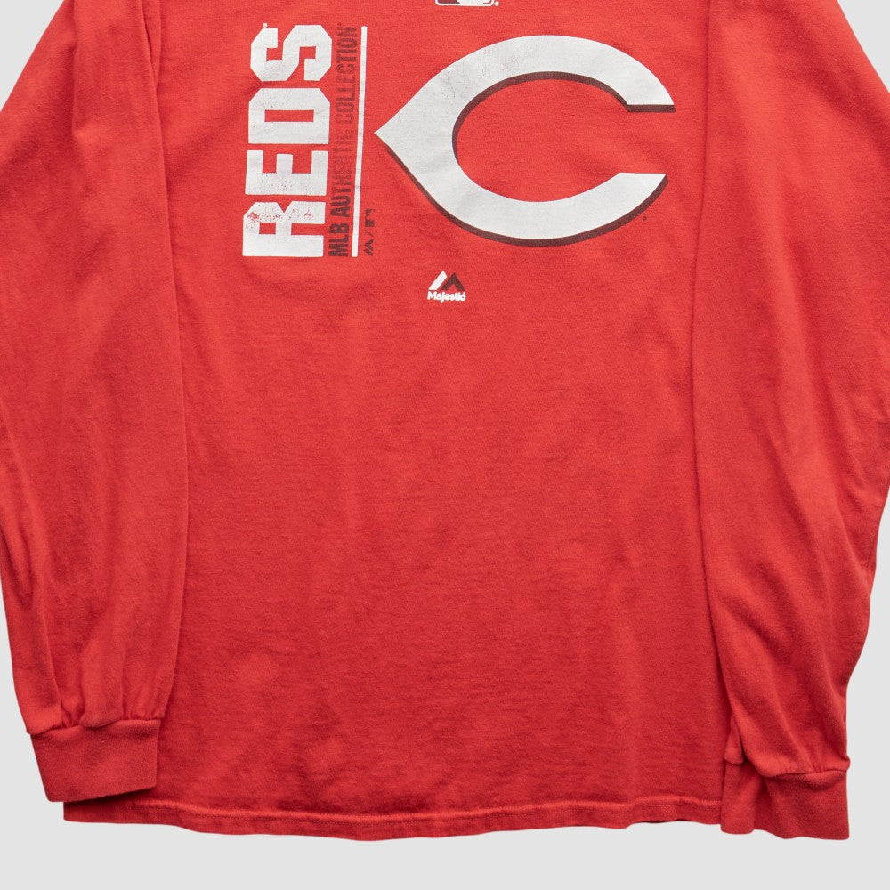 Cincinnati Reds Majestic 2000s T-Shirt Red Vintage