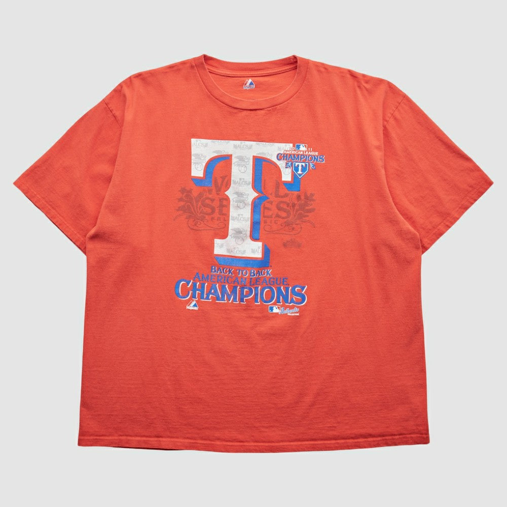 Texas Rangers Majestic 2011 T-Shirt Orange Vintage