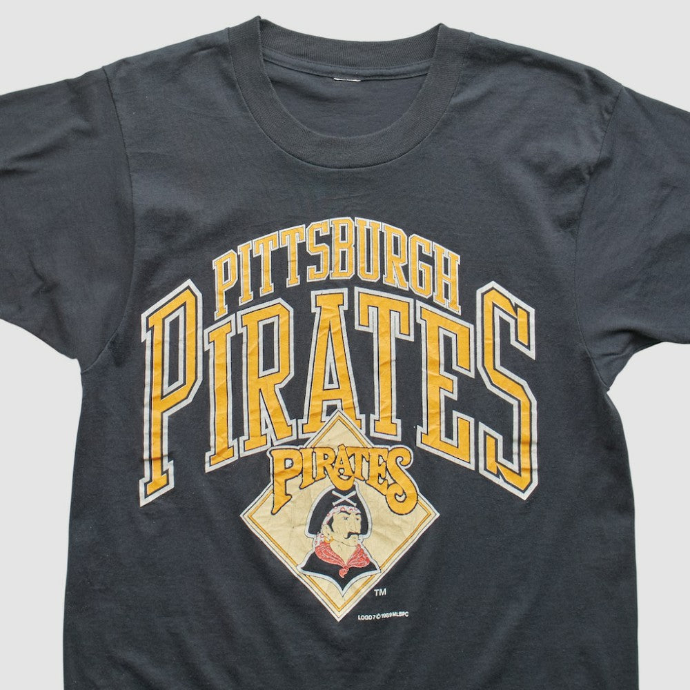 Pittsburgh Pirates Logo 7 1989 T-Shirt Black Vintage
