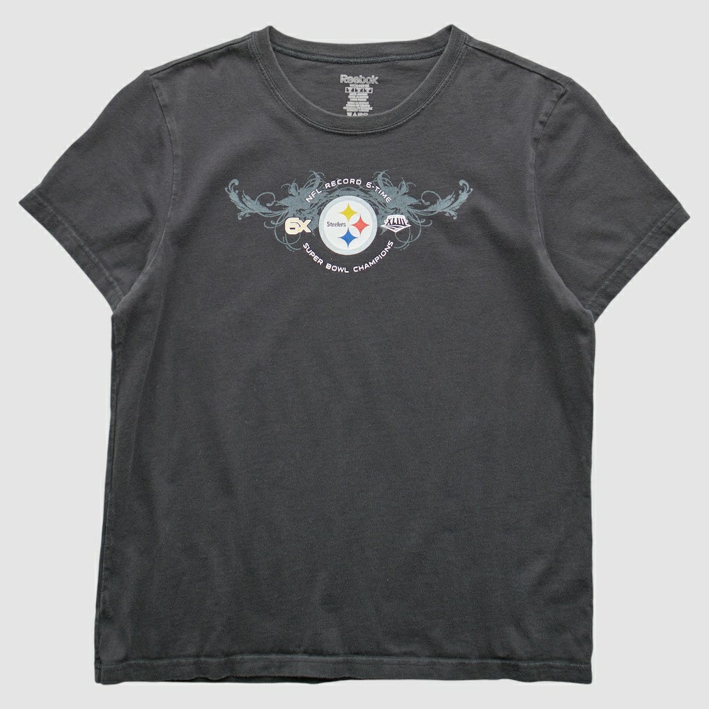 Pittsburgh Steelers Reebok 2009 T-Shirt - Gray Vintage for sale