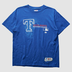 Texas Rangers Majestic 2011 T-Shirt Blue Vintage