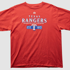 Texas Rangers Majestic 2000s T-Shirt Red Vintage