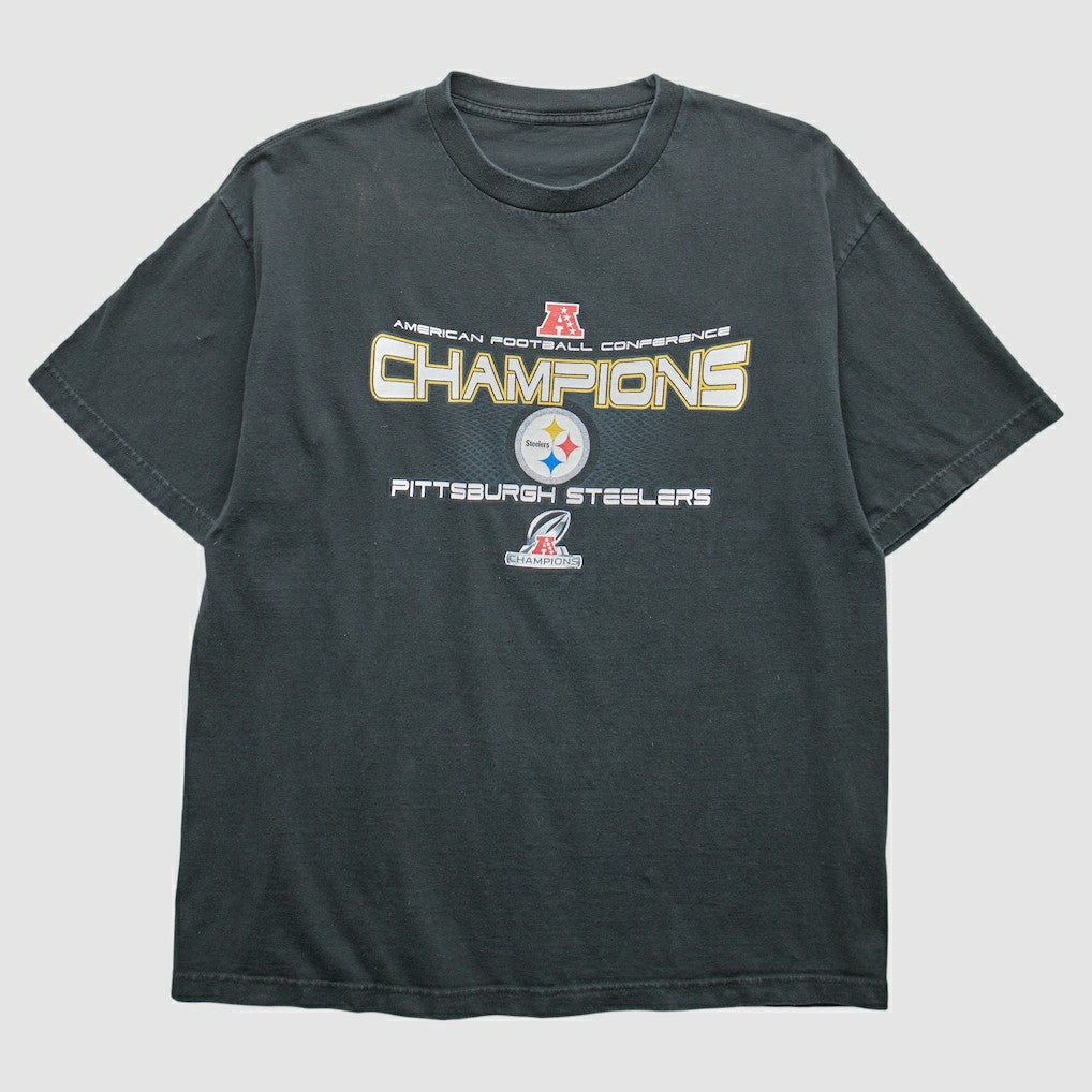 Pittsburgh Steelers 2000s T-Shirt - Black Vintage on sale