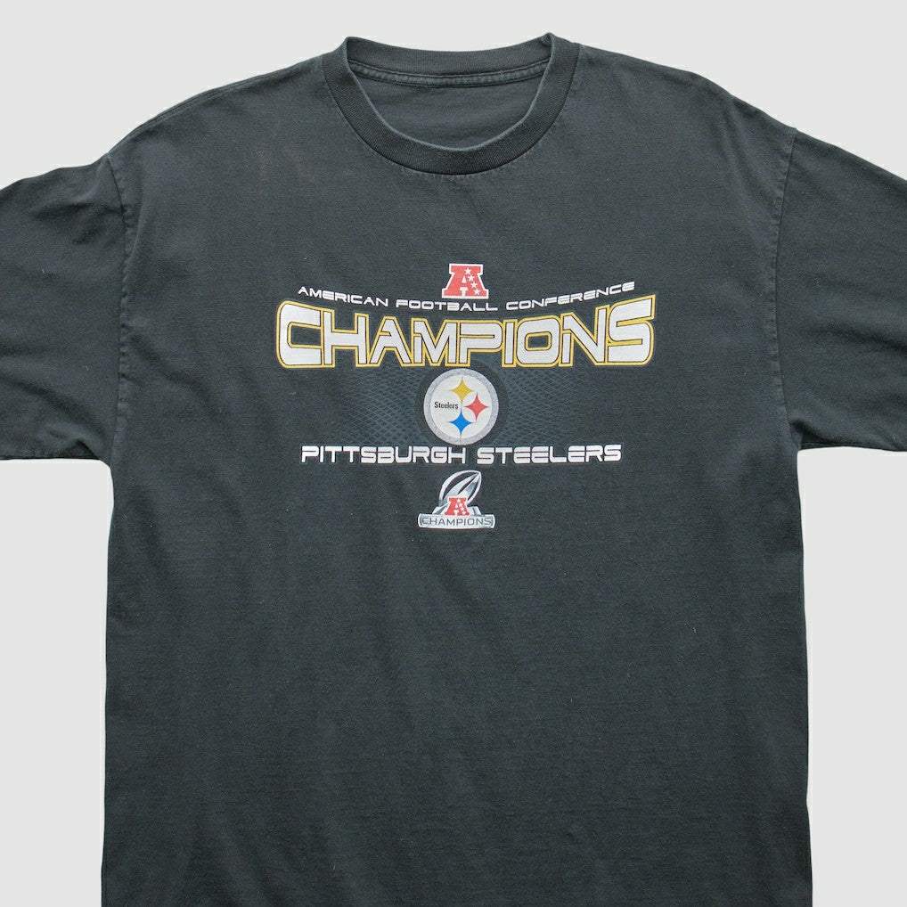 Pittsburgh Steelers 2000s T-Shirt - Black Vintage on sale