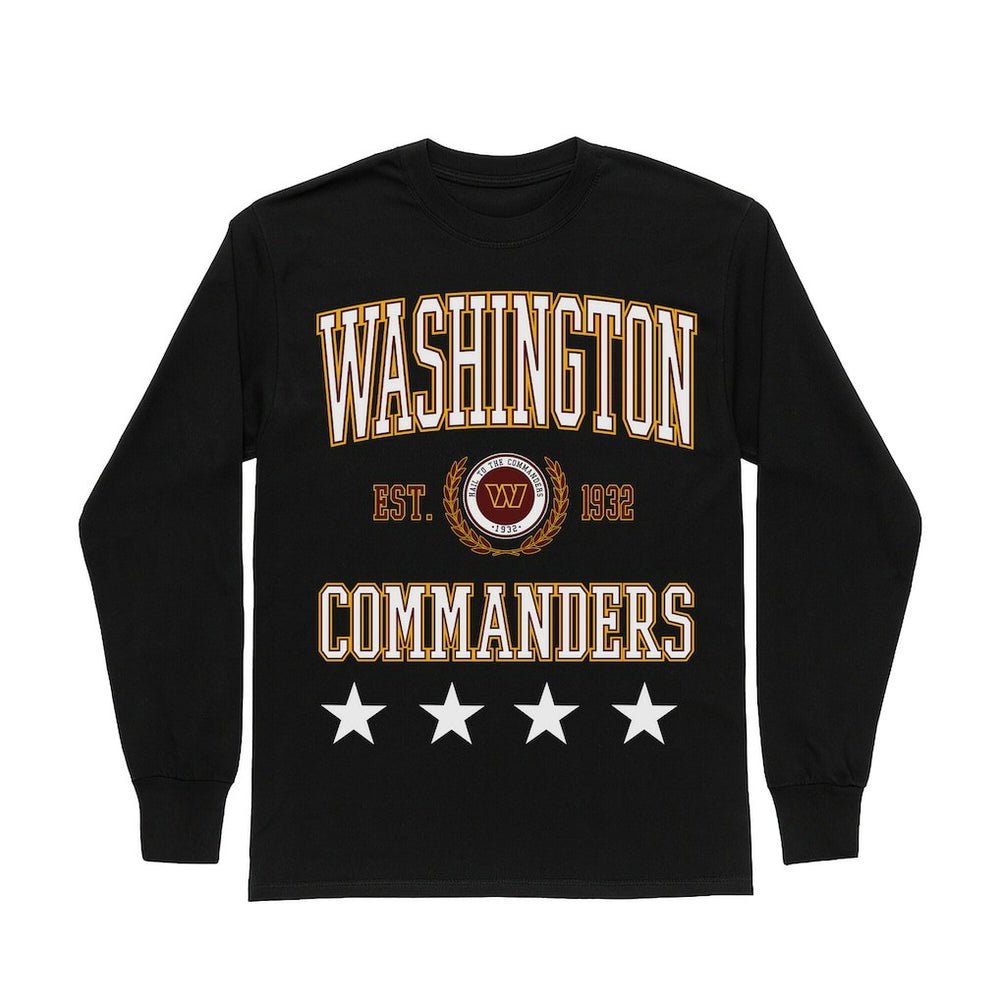 Washington Commanders Gameday Couture Women's Oversized Everyday Star Long Sleeve T-Shirt - Black on sale