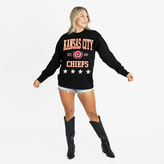 Kansas City Chiefs Gameday Couture Women's Oversized Everyday Star Long Sleeve T-Shirt - Black outlet