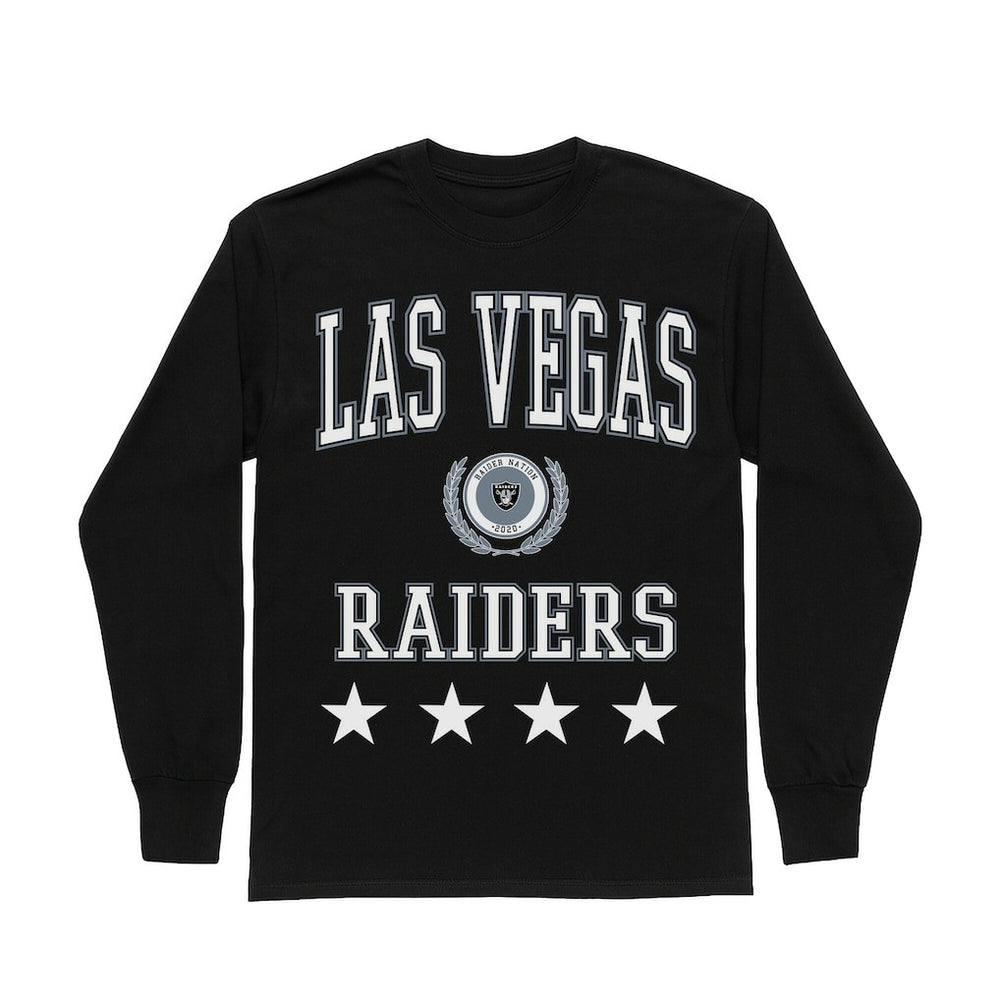 Las Vegas Raiders Gameday Couture Women's Oversized Everyday Star Long Sleeve T-Shirt - Black on sale