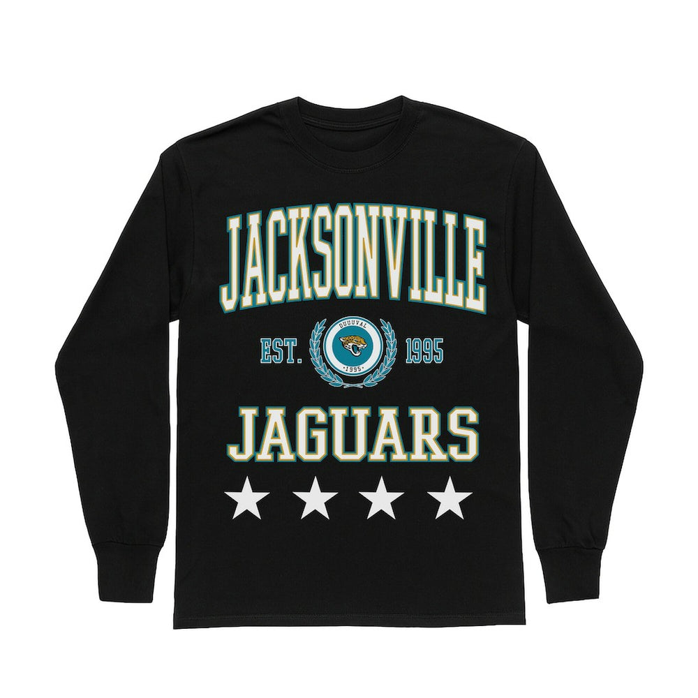 Jacksonville Jaguars Gameday Couture Women's Oversized Everyday Star Long Sleeve T-Shirt - Black discount