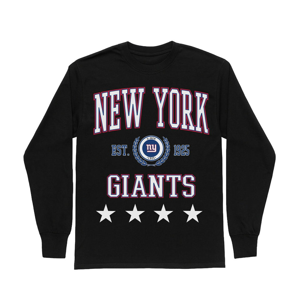New York Giants Gameday Couture Women's Oversized Everyday Star Long Sleeve T-Shirt - Black online