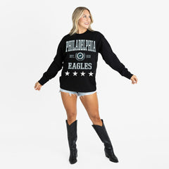 Philadelphia Eagles Gameday Couture Women's Oversized Everyday Star Long Sleeve T-Shirt - Black sale