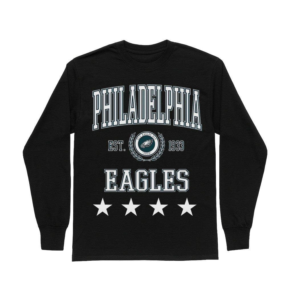 Philadelphia Eagles Gameday Couture Women's Oversized Everyday Star Long Sleeve T-Shirt - Black sale