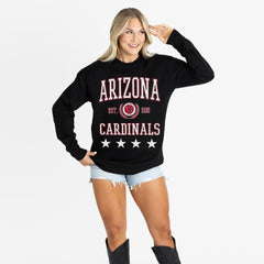 Arizona Cardinals Gameday Couture Women's Oversized Everyday Star Long Sleeve T-Shirt - Black for sale