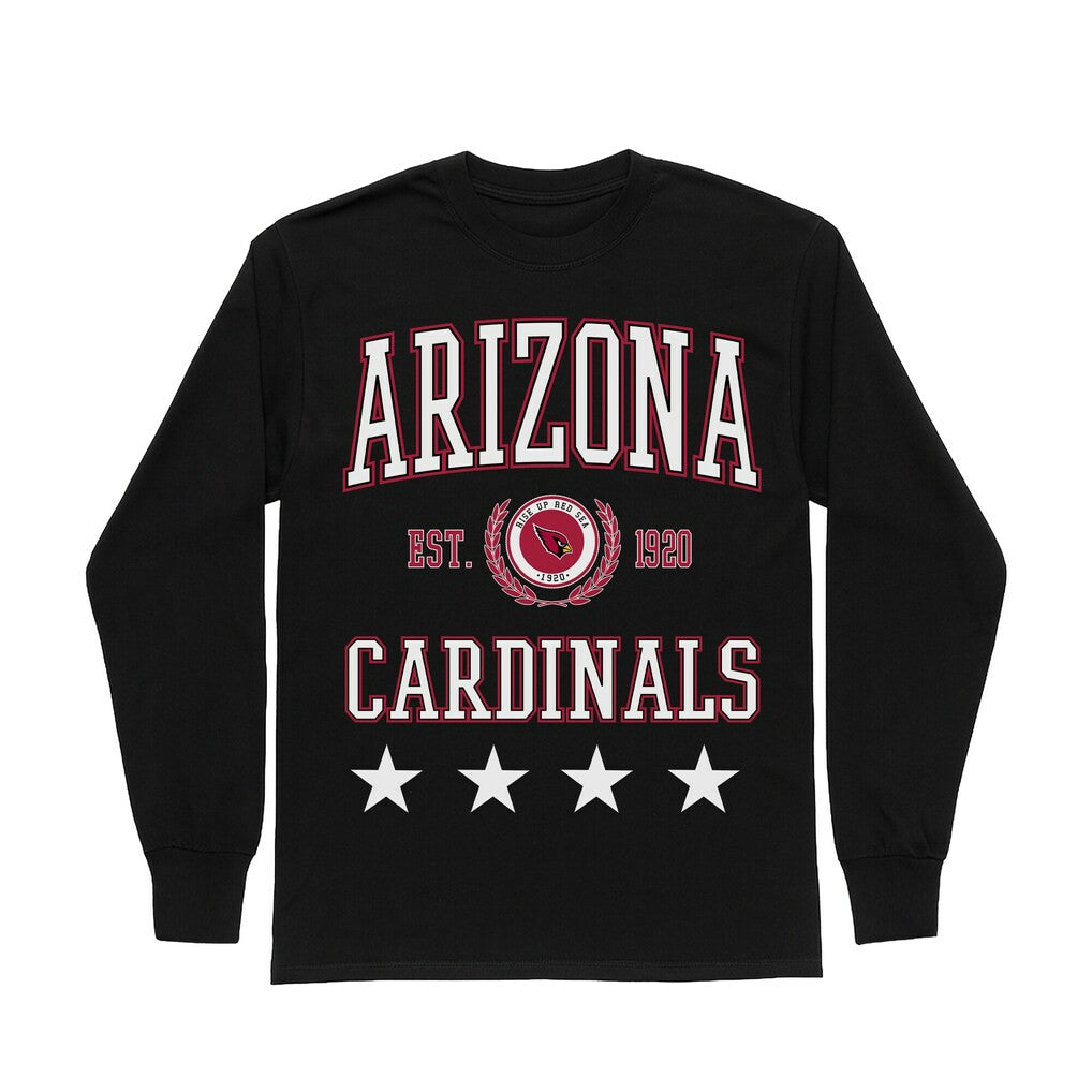 Arizona Cardinals Gameday Couture Women's Oversized Everyday Star Long Sleeve T-Shirt - Black for sale