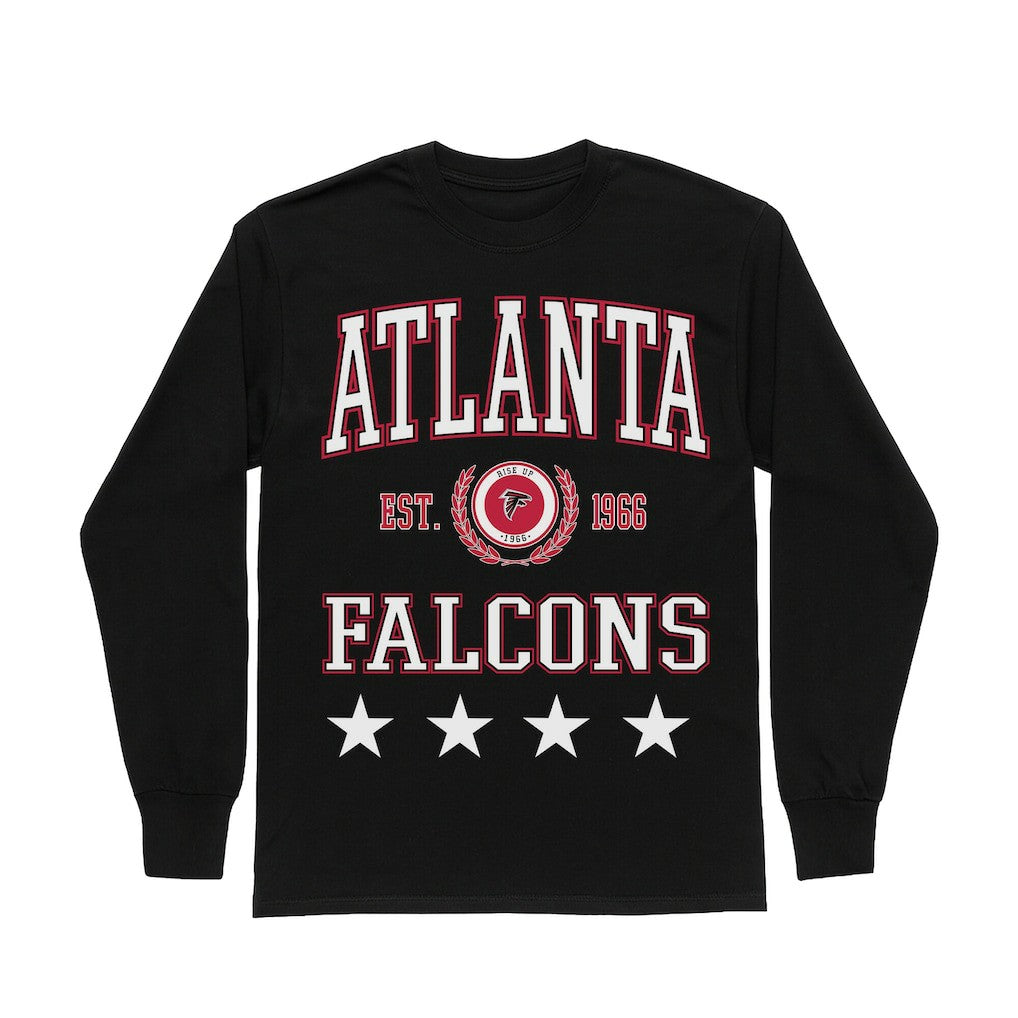 Atlanta Falcons Gameday Couture Women's Oversized Everyday Star Long Sleeve T-Shirt - Black sale