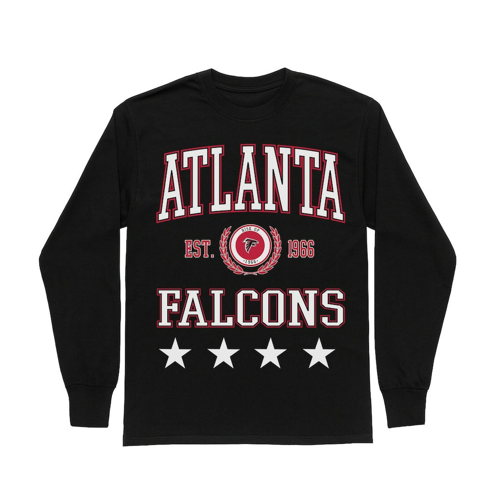 Atlanta Falcons Gameday Couture Women's Oversized Everyday Star Long Sleeve T-Shirt - Black sale