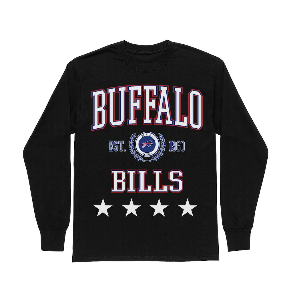 Buffalo Bills Gameday Couture Women's Oversized Everyday Star Long Sleeve T-Shirt - Black sale