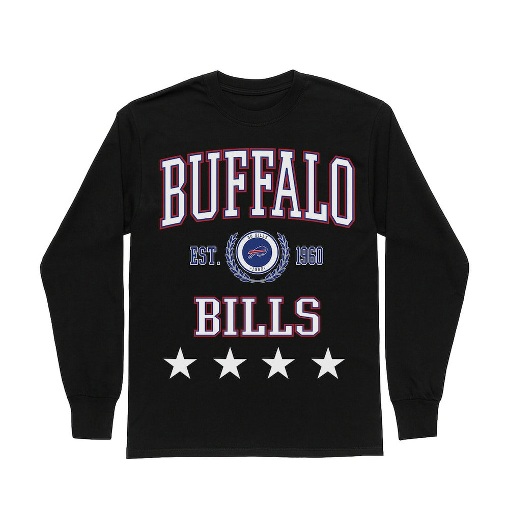 Buffalo Bills Gameday Couture Women's Oversized Everyday Star Long Sleeve T-Shirt - Black sale