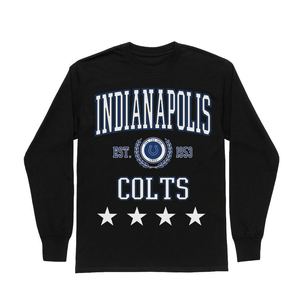 Indianapolis Colts Gameday Couture Women's Oversized Everyday Star Long Sleeve T-Shirt - Black cheap