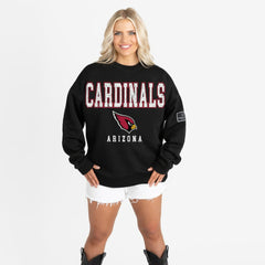 Arizona Cardinals Gameday Couture Women's Oversized Level Up Black Label Premium Fleece Sweatshirt - Black for sale