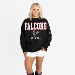 Atlanta Falcons Gameday Couture Women's Oversized Level Up Black Label Premium Fleece Sweatshirt - Black on sale