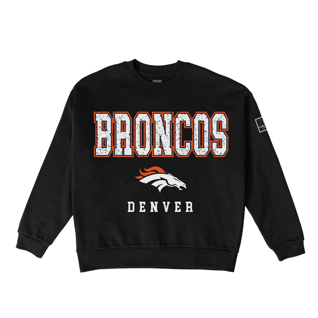 Denver Broncos Gameday Couture Women's Oversized Level Up Black Label Premium Fleece Sweatshirt - Black online