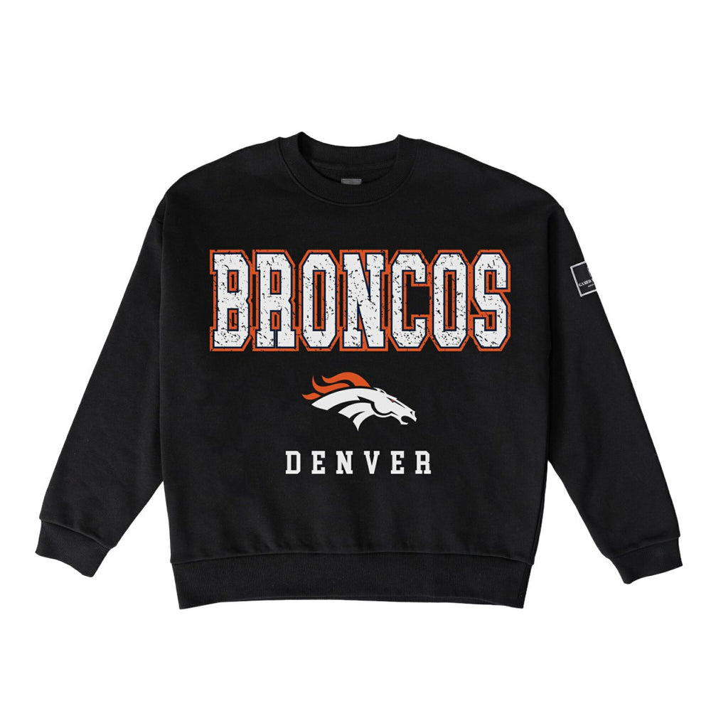 Denver Broncos Gameday Couture Women's Oversized Level Up Black Label Premium Fleece Sweatshirt - Black online