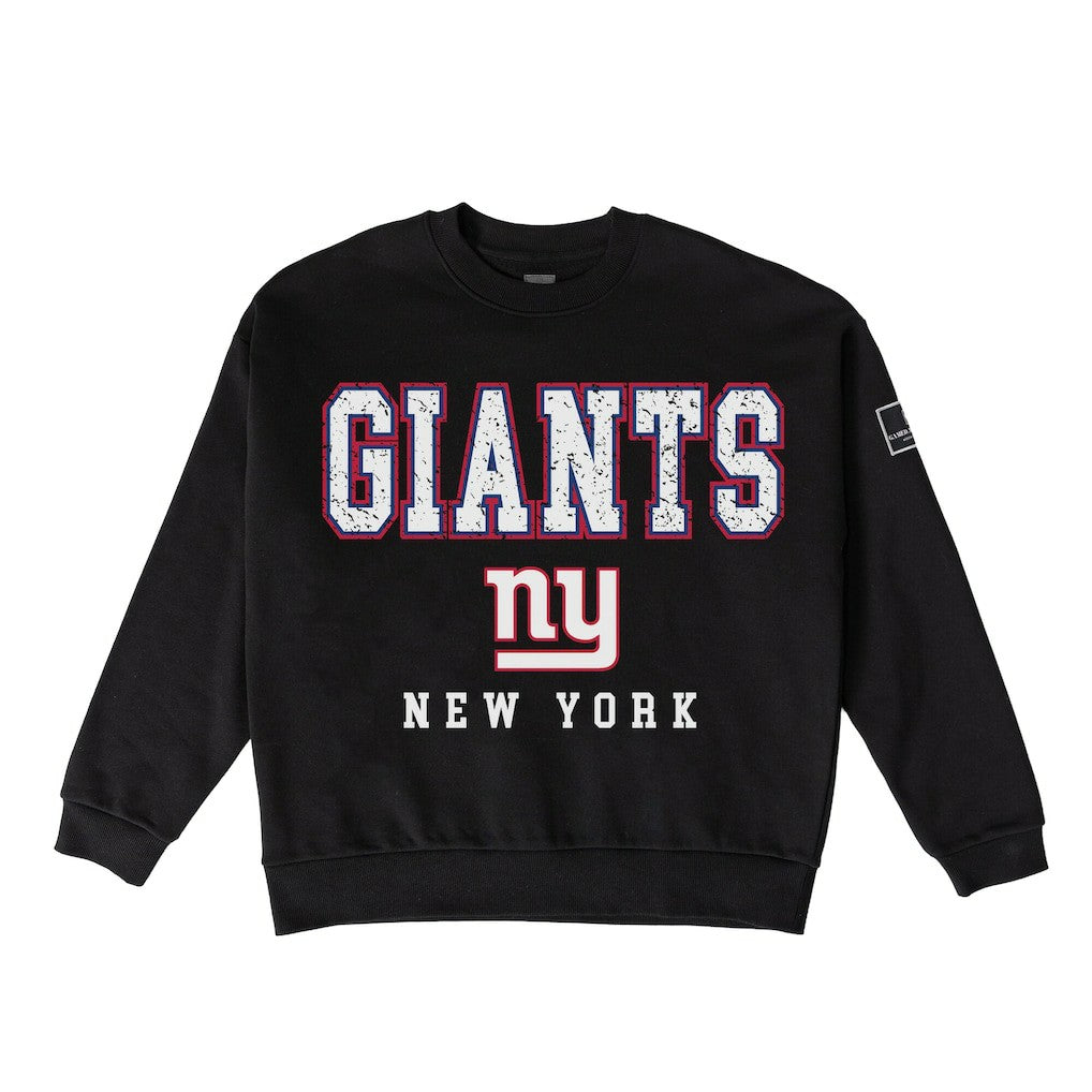 New York Giants Gameday Couture Women's Oversized Level Up Black Label Premium Fleece Sweatshirt - Black outlet