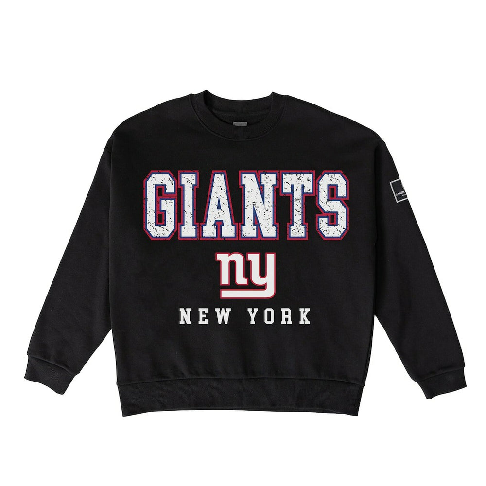 New York Giants Gameday Couture Women's Oversized Level Up Black Label Premium Fleece Sweatshirt - Black outlet