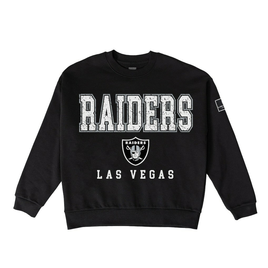Las Vegas Raiders Gameday Couture Women's Oversized Level Up Black Label Premium Fleece Sweatshirt - Black sale