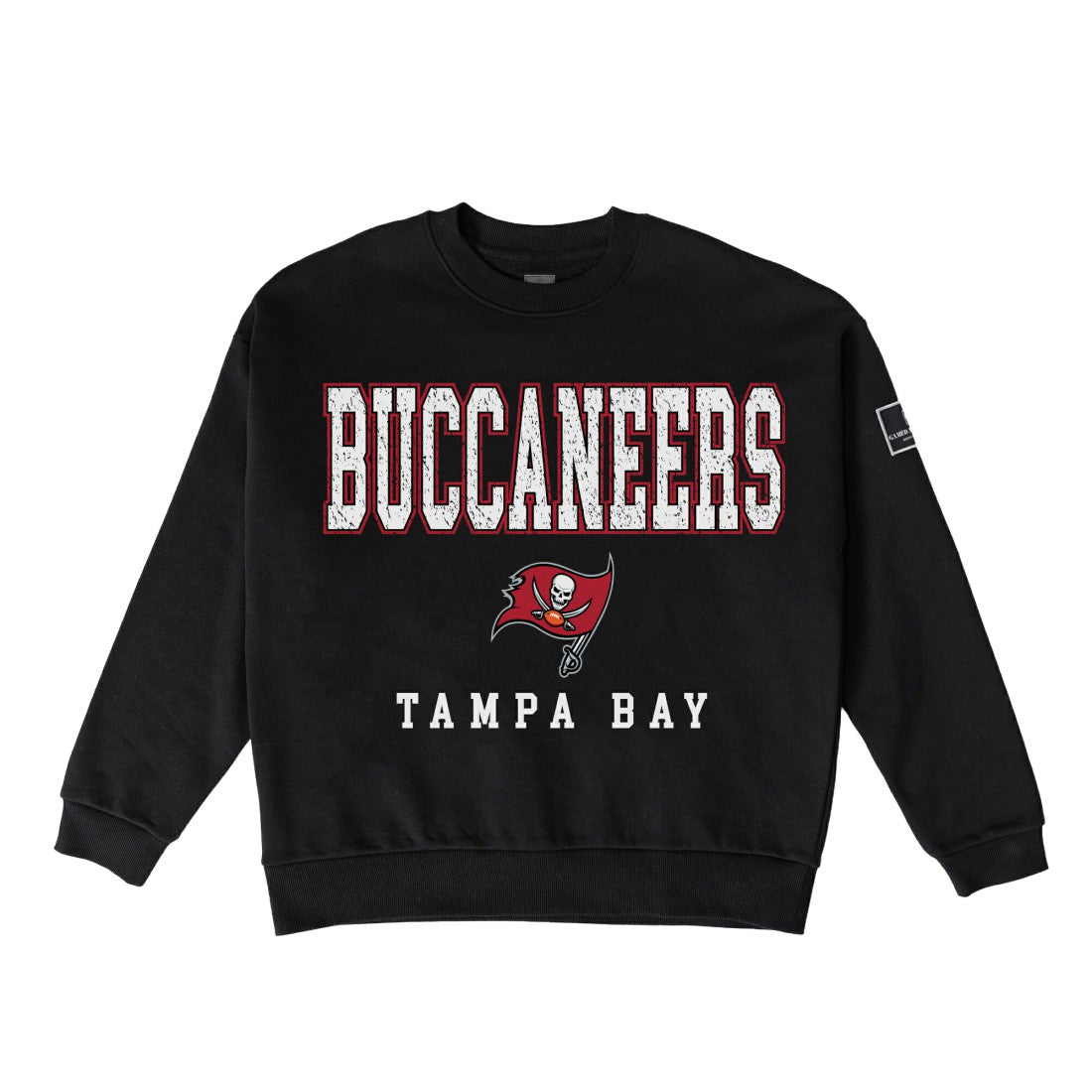 Tampa Bay Buccaneers Gameday Couture Women's Oversized Level Up Black Label Premium Fleece Sweatshirt - Black on sale