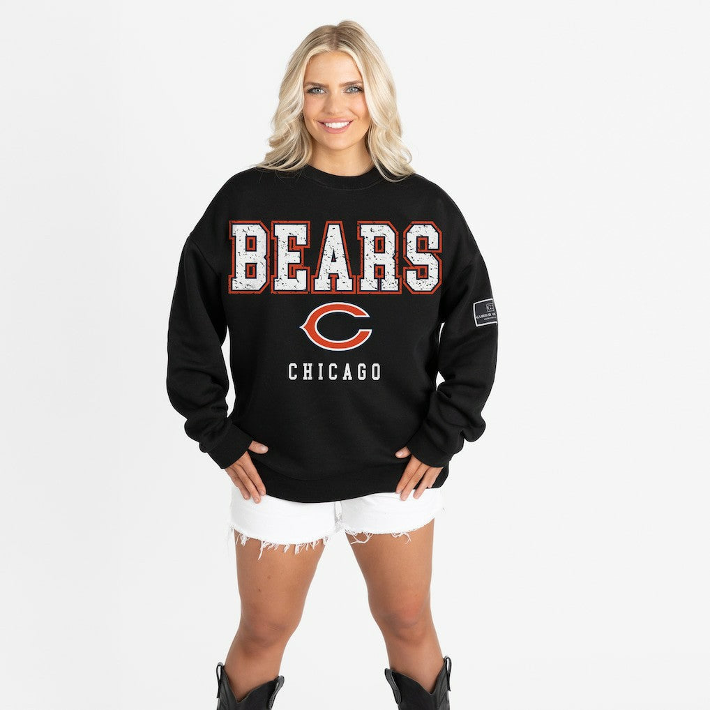 Chicago Bears Gameday Couture Women's Oversized Level Up Black Label Premium Fleece Sweatshirt - Black sale