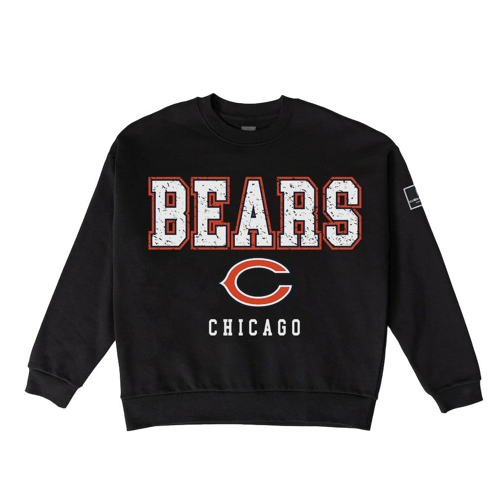 Chicago Bears Gameday Couture Women's Oversized Level Up Black Label Premium Fleece Sweatshirt - Black sale