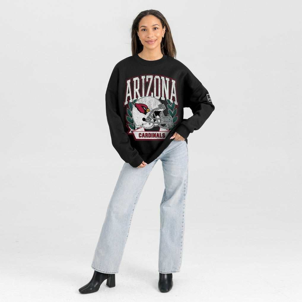 Arizona Cardinals Gameday Couture Women's Oversized Victory Lane Black Label Premium Fleece Sweatshirt - Black discount